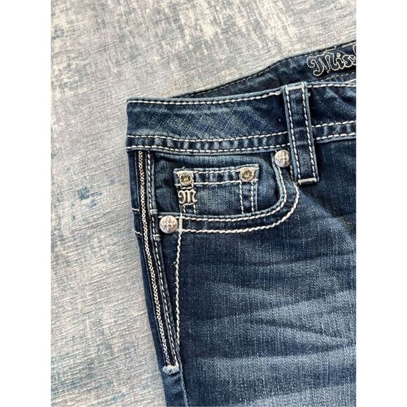 Miss Me Signature Skinny Rhinestone Sequin Jeans Size 26 x 30 - Picture 3 of 8